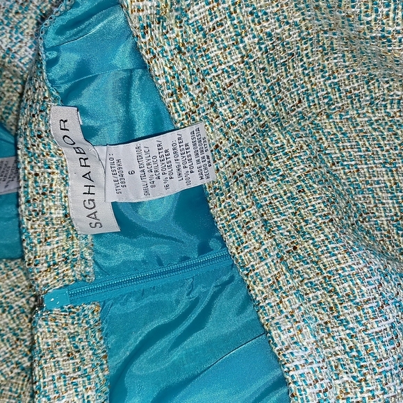 Sag Harbor Skirt Sz 6, teal, zip back - Picture 4 of 4
